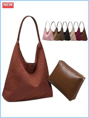 Large Slouchy Faux Suede Tote Bag for Women